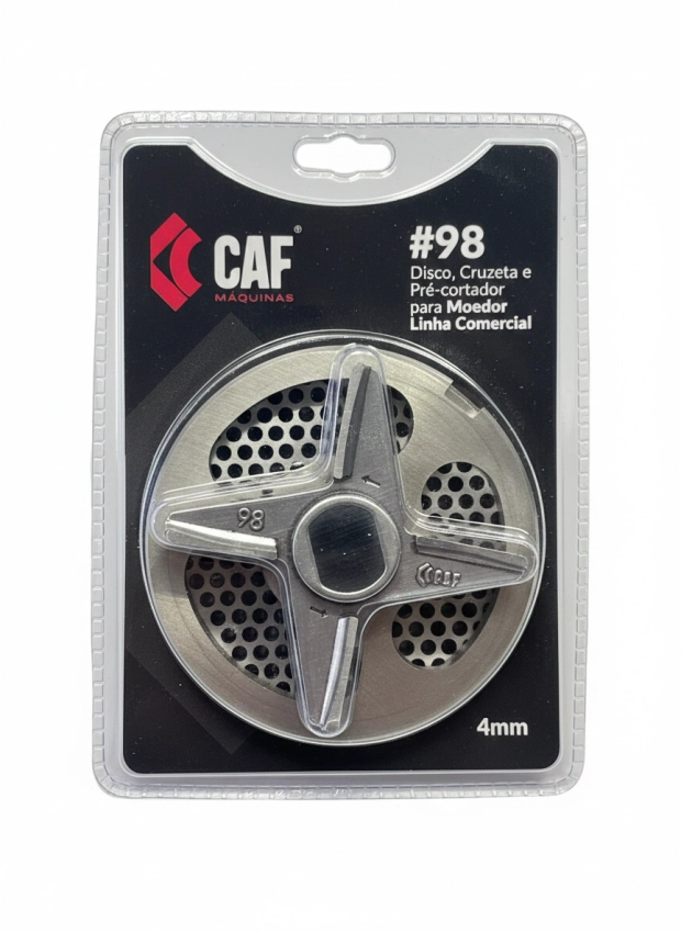 Kit Cruzeta Dupla, Disco Pré e Disco 4mm Inox para Moedor CAF 98